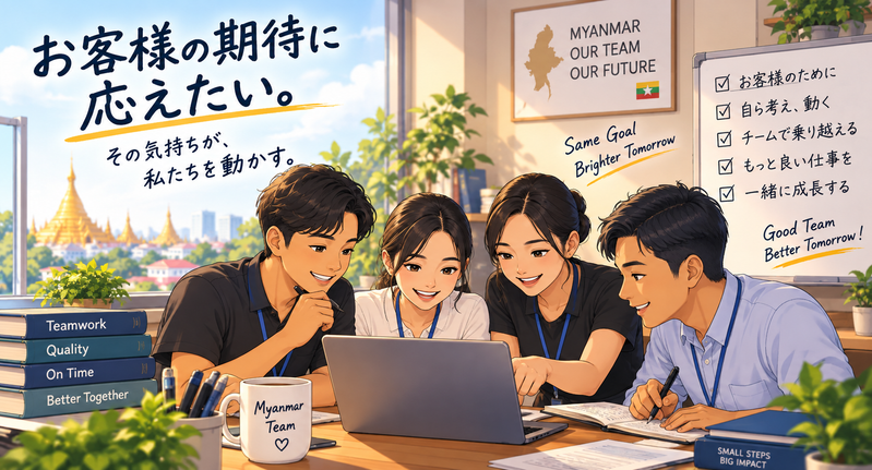 「納期に間に合わせたい」と、自分たちで動くチーム ミャンマーのメンバーを見て、改めて思ったこと